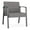 Castillo Metal, variant on Waterfall Reception Waiting Oversize Guest Chair / Charcoal Steel / Brown
