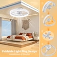 thumbnail image 2 of Foldable Ceiling Fans with Lights and Remote, 20'' Low Profile Ceiling Fans, 3000-6000K Dimmable Modern Flush Mount LED Fan Light, Fandelier Ceiling Fan for Bedroom, Kitchen, Living Room, 2 of 9