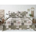 thumbnail image 4 of Marina Decoration Rich Printed Embossed Pinsonic Coverlet Bedspread Ultra Soft Bedding Summer Quilt Set with Shams, Rose Floral and Branch Plaid Pattern, 4 of 7