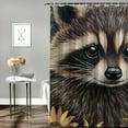 thumbnail image 2 of BCIIG Raccoon Flowers Detailed Painting Bathroom Decoration Set with Hooks Polyester Cloth Shower Curtain Set 36"x72, 2 of 7