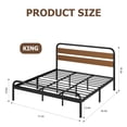 thumbnail image 3 of Huisuilinss Metal Platform Bed Frame,Full Size Bed Frame With Wood Headboard,Queen Size Bed Frame With Metal Slat Support,No Box Spring Needed,Noise Free,Easy Installation, 3 of 7