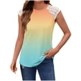 thumbnail image 3 of JDQJBZ Camisole Sans Manches pour Femmes en Tricot, Col Rond, Dentelle, Couleur, 3 of 5