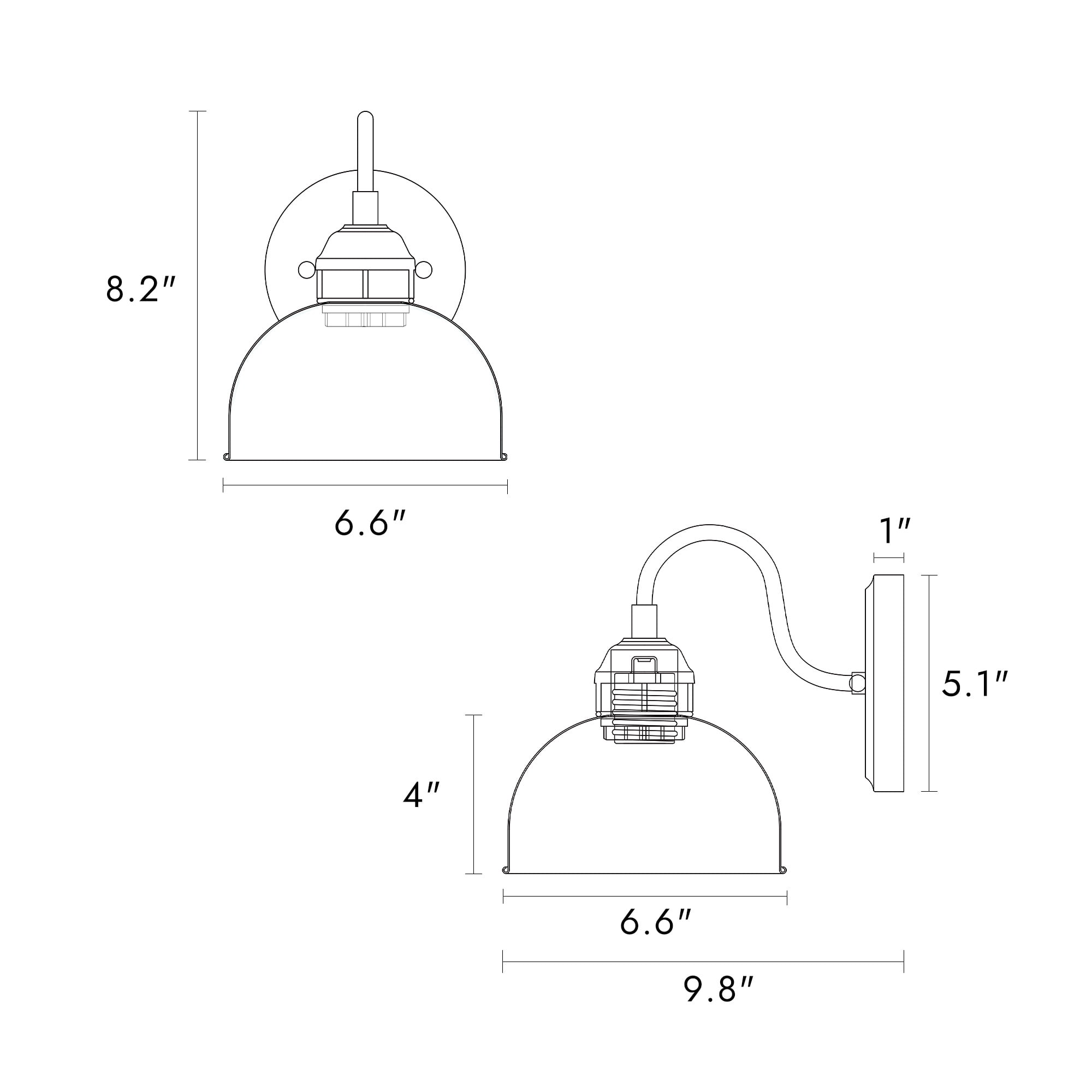 LNC Donnish 6.6-in W 1-Light Brushed Black Industrial LED Wall Sconce