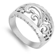 thumbnail image 4 of Filigree Floral Antiqued Detailed Ring .925 Sterling Silver Band Jewelry Female Male Unisex Size 9, 4 of 4
