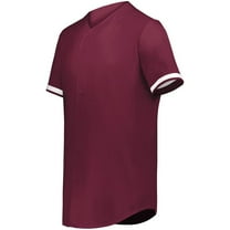 Augusta Sportswear 6909.380.S Cutter Plus Full Button Baseball Jersey, Maroon & White - Small