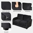 thumbnail image 4 of Accent Sofa Bed, 2-seat Sofa Convertible to Twin Bed with Mattress, Modern Sofa Sleeper with Armrest and Backrest, Living Room Loveseat with USB Charging Port and 3-pin Plug, Black, 4 of 7