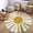 YELLOW, variant on 4Ft Boho Round Rug Colorful Sun Circle Non-Slip Washable Rug for Kids Room Bedroom