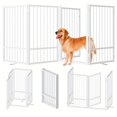thumbnail image 3 of 80" wide * 32" high all-metal freestanding pet gate, foldable indoor/outdoor dog fence, 4 extra-wide freestanding tall pet enclosure., 3 of 6