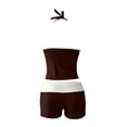 thumbnail image 5 of EliteGoogv Bikini Sets For Girls Tie Front Strappy Polka Dot Two Piece Swimsuit Summer Beachwear Coffee, 5 of 6