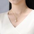 thumbnail image 3 of 14K Gold Real Natural Jade Teardrop Necklace, Traditional Chinese Style Pendant, Elegant Jade Jewelry Gift forHer Blessing, 3 of 5