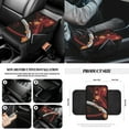 thumbnail image 5 of Yuyamidu Red Polynesia Front Car Seat Cover Set of 12 Orange Flower Steering Wheel Cover Seat Belt Pads Armrest Cover Palm Leaves Coasters Trash Bag Air Vent Pocket Rear View Mirror Cover Keychain, 5 of 7