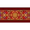 thumbnail image 1 of IBA Indianbeautifulart Rayures Rouges et Mandala Lacets Décoratifs en Tissu pour Artisanat Tissu en Velours Imprimé Bordure de Couture Ruban Bordure 9 Yards 3 Pouces, 1 of 2