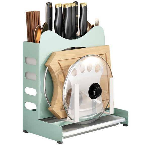 Advancent Cubiertos de cubierta de olla multifuncional Estante de almacenamiento de cuchillos en forma de oreja de gato Soporte de cubiertos de acero al Cocina y Comedor Advancent HA021444-00