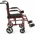 Medline Ultralight Transport Wheelchair with 19” Wide Seat, Folding