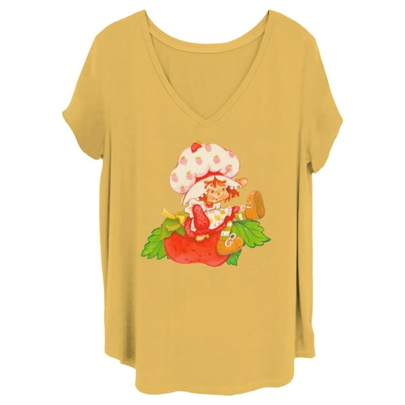 Women's Strawberry Shortcake Playful Berry Graphic T-Shirt