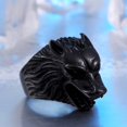 thumbnail image 2 of PAMTIER Men's Stainless Steel Domineering Gothic Tribe Roaring Wolf Head Amulet Knight Ring Personality Wolf Totem Vintage Punk Band Black Size 10, 2 of 6