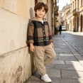 thumbnail image 5 of Daiosportswear Toddler Boys Button Down Plaid Hoody with Joggers Sweatpants 2 Piece Outfit Sweatsuit Sets for 3-9 Years Multicolor-E, 5 of 6