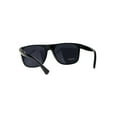 thumbnail image 4 of Mens Flat Top Designer Rectangular Mobster Black Lens Sunglasses Shiny Black, 4 of 4