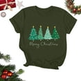 thumbnail image 2 of DDAPJ pyju Merry Christmas Shirt for Women Christmas Tree Tees Letter Xmas Tree Graphic Print Short Sleeve Crewneck T Shirt Casual Athletic Tee Tops Army Green S, 2 of 5