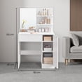 thumbnail image 3 of VASAGLE Coiffeuse avec Miroir, Table de Maquillage avec 1 Tiroir, 2 Étagères, Armoire de Rangement, Table de Toilette, Moderne, Blanc, Adulte, 3 of 7