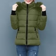 thumbnail image 3 of Dezsed Winter Coats for Women Clearance Women's Winter Tops Jacket with Hood Waist and To Overcome Outer Long Sleeve Coats Army Green XL, 3 of 7