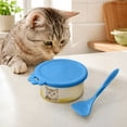 thumbnail image 6 of Dog Food Cans Lids,3-In-1 Silicone Cat Food Can Cover with Feeding Spoon for Dog Cat Food Storage | Dishwasher Safe Leak-proof Round Can Lids | Universal Size,Blue, 6 of 7