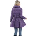thumbnail image 4 of Women's Winter Coats Casual Loose Puffer Jackets Long Sleeve Zip Stand Collar Baggy Long Warm Down Jackets Outerwear Purple XXL, 4 of 5