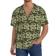 thumbnail image 3 of Wukai Green Snake Men's Casual Short-Sleeve Button Down Shirt - Lightweight Summer Dress Shirt for Daily Wear-, 3 of 7