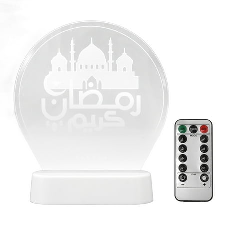 

Colorful Remote-Controlled Eid Decor for Muslim Families & Islamic Celebrations 3D Ramadan LED Night Light