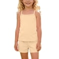 thumbnail image 2 of Cethrio Girls Outfit Sets 2 Piece, Sleeveless Soft Casual Kids Summer Clothing Sets Beige Size 10, 2 of 8