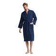thumbnail image 3 of Men's Waffle Spa Bathrobe - Long, Lightweight, Absorbent, 3 of 5