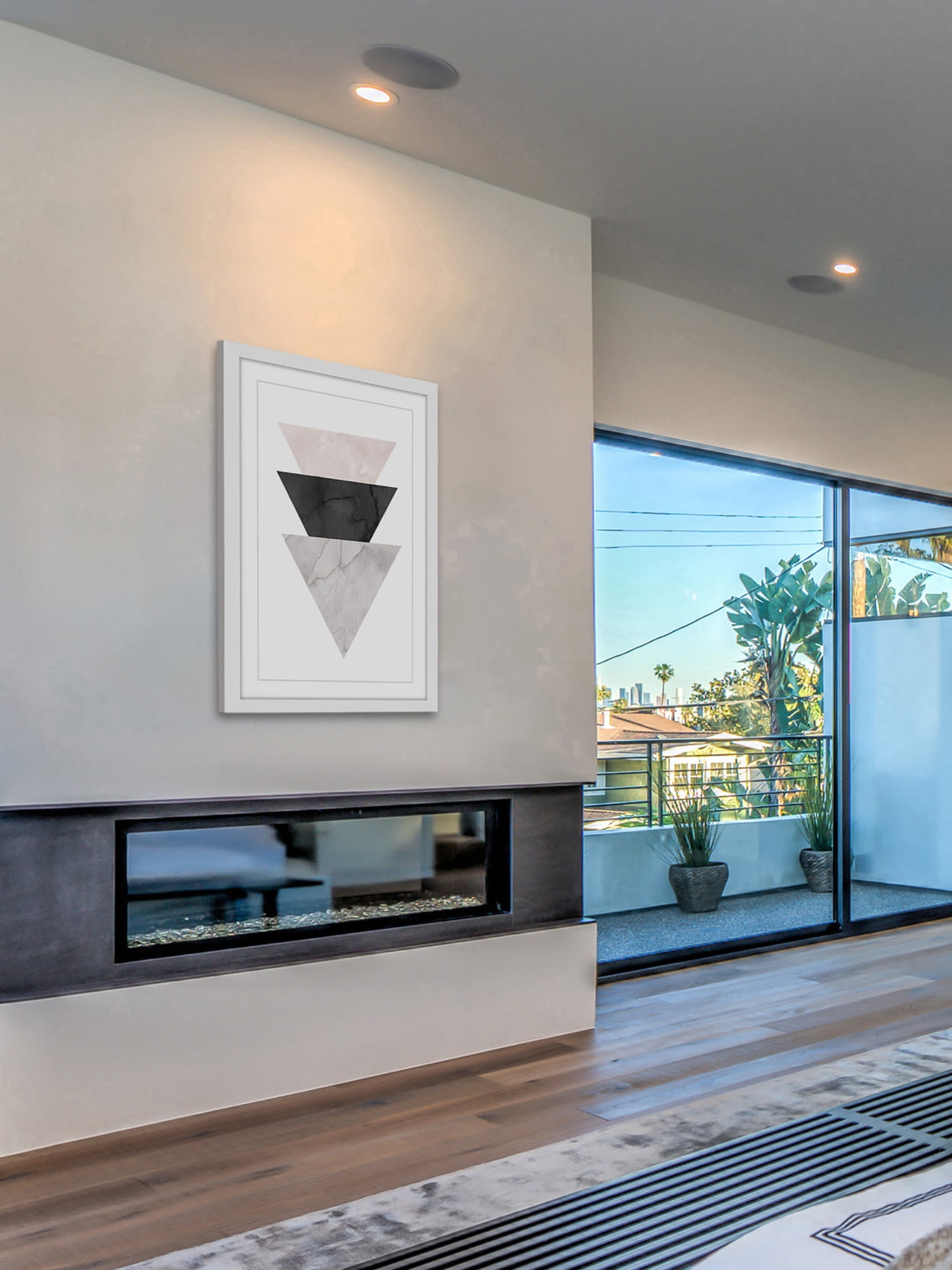 Marmont Hill Inc Marmont Hill - 'Triangle Stack' by Diana Alcala Framed Painting Print - Multi