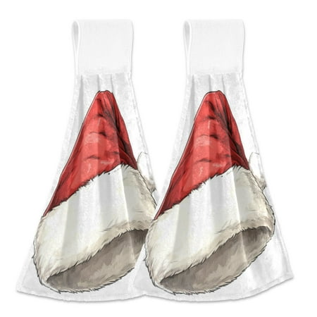 

2 Bathroom Towels Kitchen Towels 18.2x14In Velcro Hand Wipes Dish Cloths & Dish Towels Washroom Towels Face Towel Hand Wipes Christmas Style Hat1