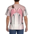 thumbnail image 3 of Bixox Men's High Heel Shoes Butterfly Printed Short Sleeve Skinny Athletic T-Shirt, 3 of 6