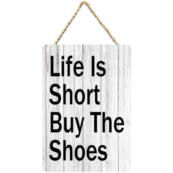 Zomyto Life Is Short Buy The Shoes Wood Decor Sign 12X6 Inch