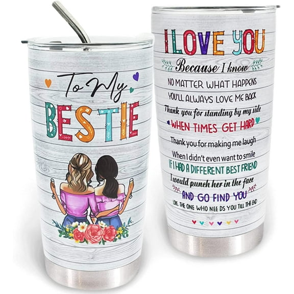 Best Friend Birthday Gifts for Women-Gifts for Best Friends,Friendship Gifts for Women-Best Friend Christmas Birthday Thanksgiving Gifts for Bestie, Soul Sister, BFF, Coworker-BFTETYU 20oz Tumbler