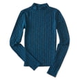 thumbnail image 2 of Aeropostale suéter acanalado LS para mujer, azul, mediano Aeropostale Pull-over, 2 of 2