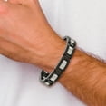 thumbnail image 6 of Chisel Stainless Steel Brushed and Polished Black IP-plated 8in Bracelet, 6 of 6