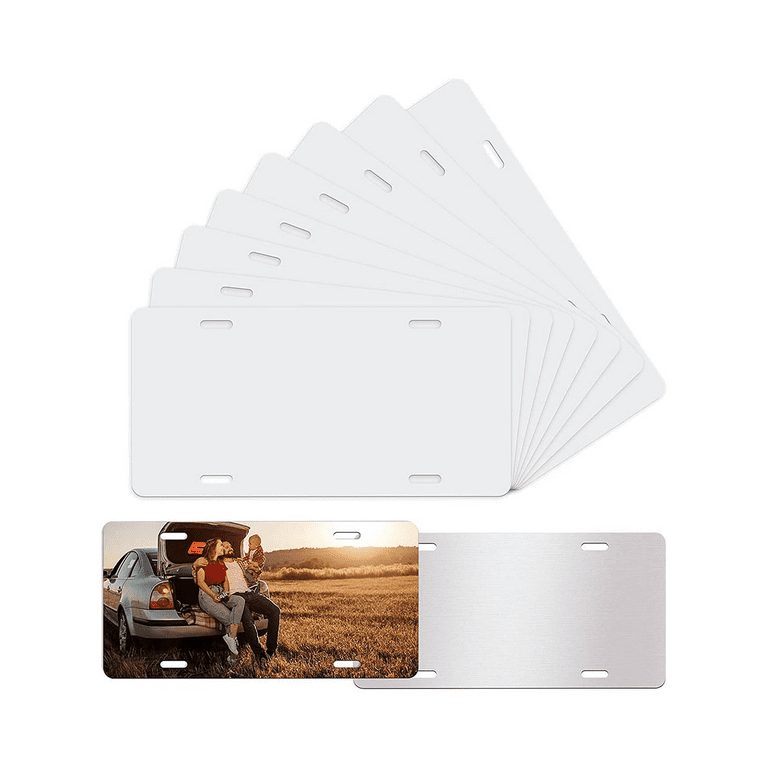 10 Pack Sublimation License Plate Blanks, Metal Aluminum