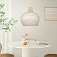 thumbnail image 2 of Arturesthome Elegant White Rattan Kitchen Island Pendant Light Shade, 2 of 12