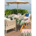 thumbnail image 4 of Outdoor Tablecloth with Umbrella Hole and Zipper, Pink Christmas Tree Rectangle Table Cloth 54x80 Inch Waterproof Tablecloth, Winter Watercolor Gold Snowflakes Picnic Table Cover for Patio Camping, 4 of 7