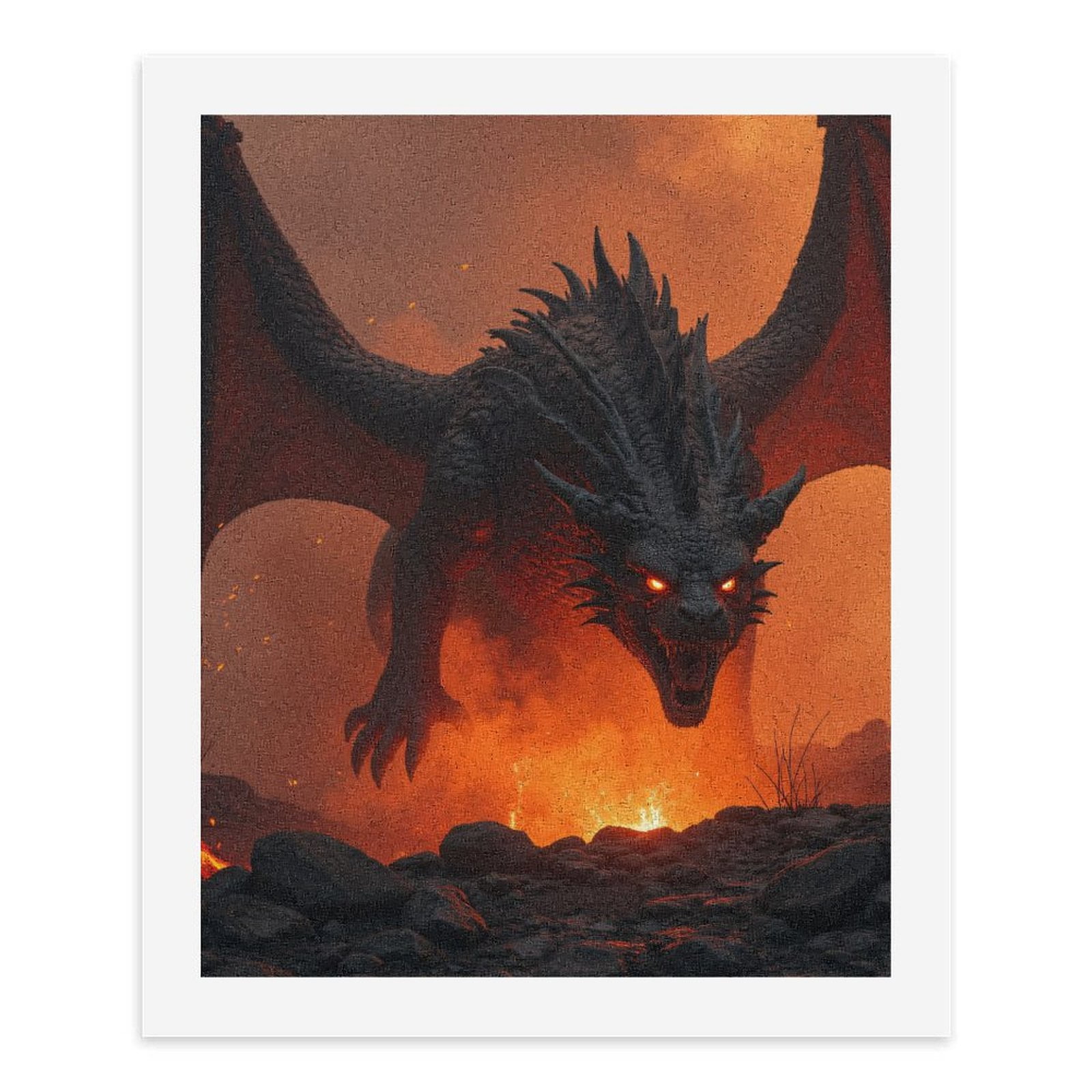 Paint By Numbers Kit for Adults Beginner - DIY Fiery Dragon Majestic Creature Canvas Painting Kits for Adults, Frameless Paint By Number for Adults for Home Wall Decor 16x20 Inch