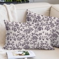 thumbnail image 2 of Farmhouse Purple Pillow Covers 24"x36", Vintage Flower Leaf Botanical Plant Soft Brushed Microfiber Breathable Throw Pillow Covers, Pillowcase with Zipper for Couch Sofa Bedroom Living Room, 2 of 9