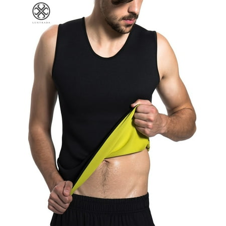 Luxtrada Men's Sauna Hot Sweat Shirt Neoprene Vest Body Slimming Corset Gym Sports Weight Loss Fat