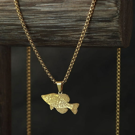 Crappie Ornament Freshwater Game Fish Pendant Necklace for Women Men Jewelry Accessories Chain Necklace Birthday Gifts