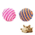 thumbnail image 4 of Flmtop 2Pcs Pet Cat Kitten Sisal Rope Weave Ball Molar Playing Chew Scratch Catch Toy Random Color, 4 of 9