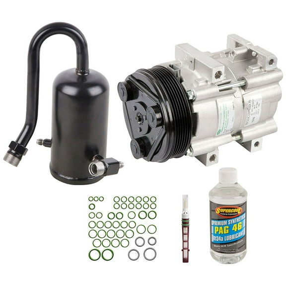 OEM AC Compressor w/ A/C Repair Kit For  Ford F150 F250 F350 & Bronco 5.0L 302ci 5.8L 351ci V8 1990-1993 w/ Factory AC - BuyAutoParts