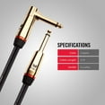 thumbnail image 6 of Monster Prolink Rock 21ft 1/4" Instrument Cable, Right Angle to Straight, Copper, Male/Male, 6 of 8