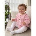 thumbnail image 6 of RUINIXCW Newborn Baby Girl Spring Fall Clothes Gingham Plaid Bubble Romper One Piece Outfit Ruffled Doll Collar  Long Sleeve Half Button Down Bodysuit Playsuit, 6 of 9
