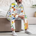 thumbnail image 7 of Logiee Summer Animal Print Mens Long Sleeve Pajama Set,Notched Collar Pajamas for Men, Men's Sleepwear,Mens Sleepwear with Pockets & Button Down-X-Large, 7 of 7